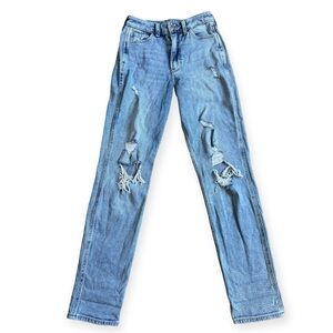 Hollister light wash high waisted distressed jeans 0/24
